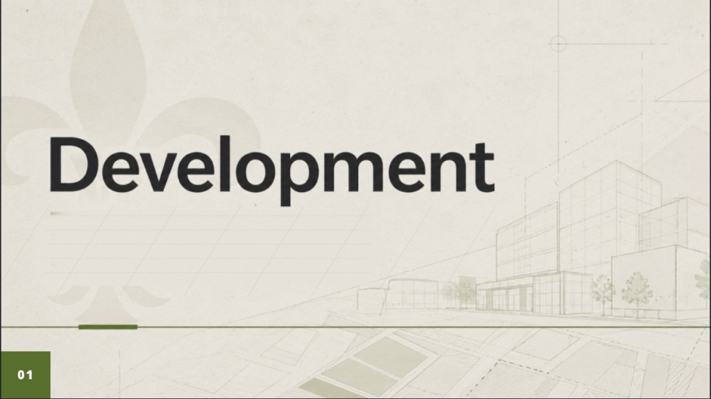 Architectural development planning graphic